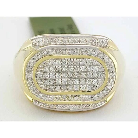Genuine Diamonds Men's Ring 10k Yellow Gold